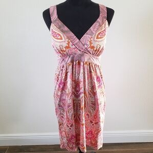 NWOT INC Pink Paisley Crossed Back Sundress